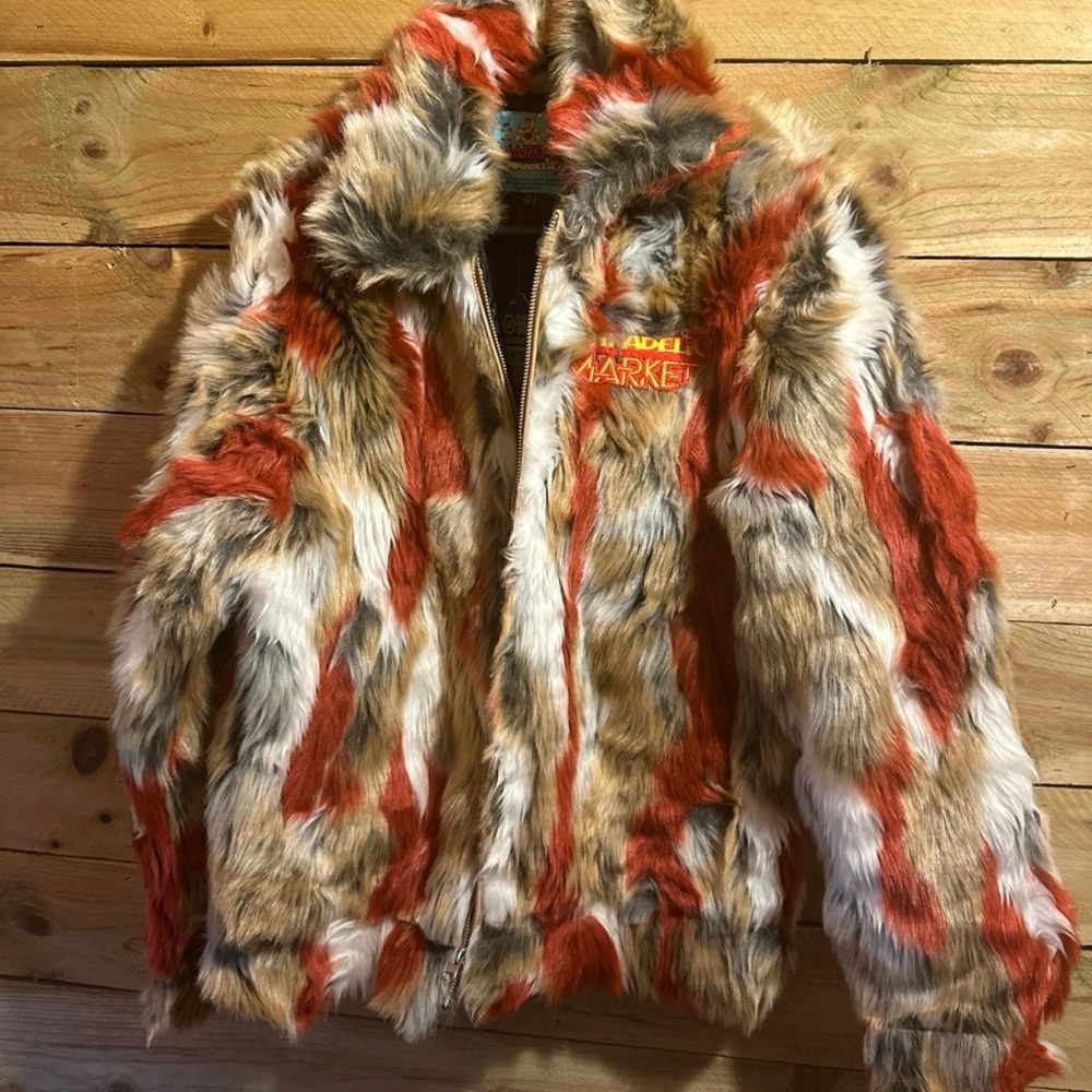 Market funkadelic tie dye shag jacket NWT size S